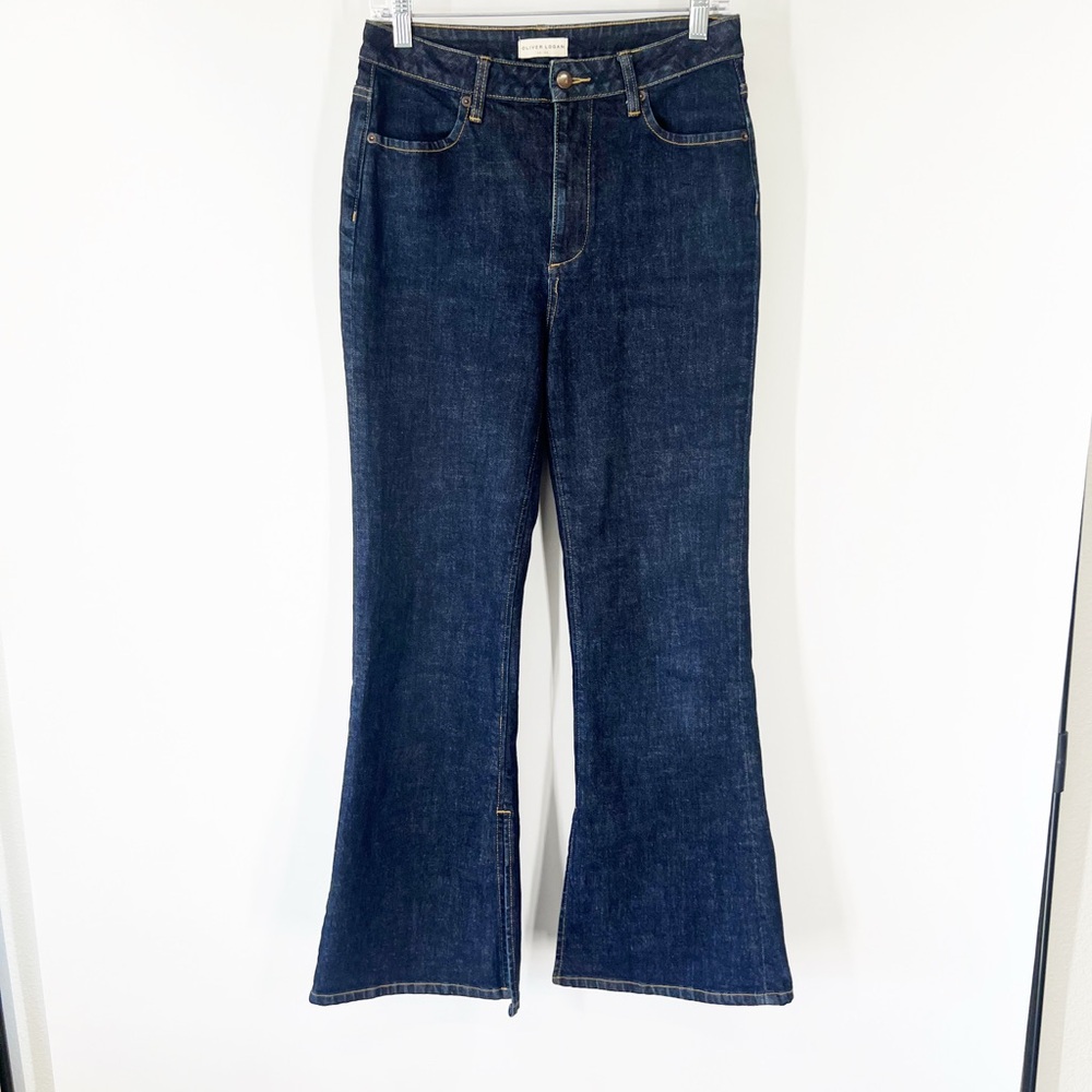 Oliver Logan High Rise Russel Flare Jeans Side Ankle Slits